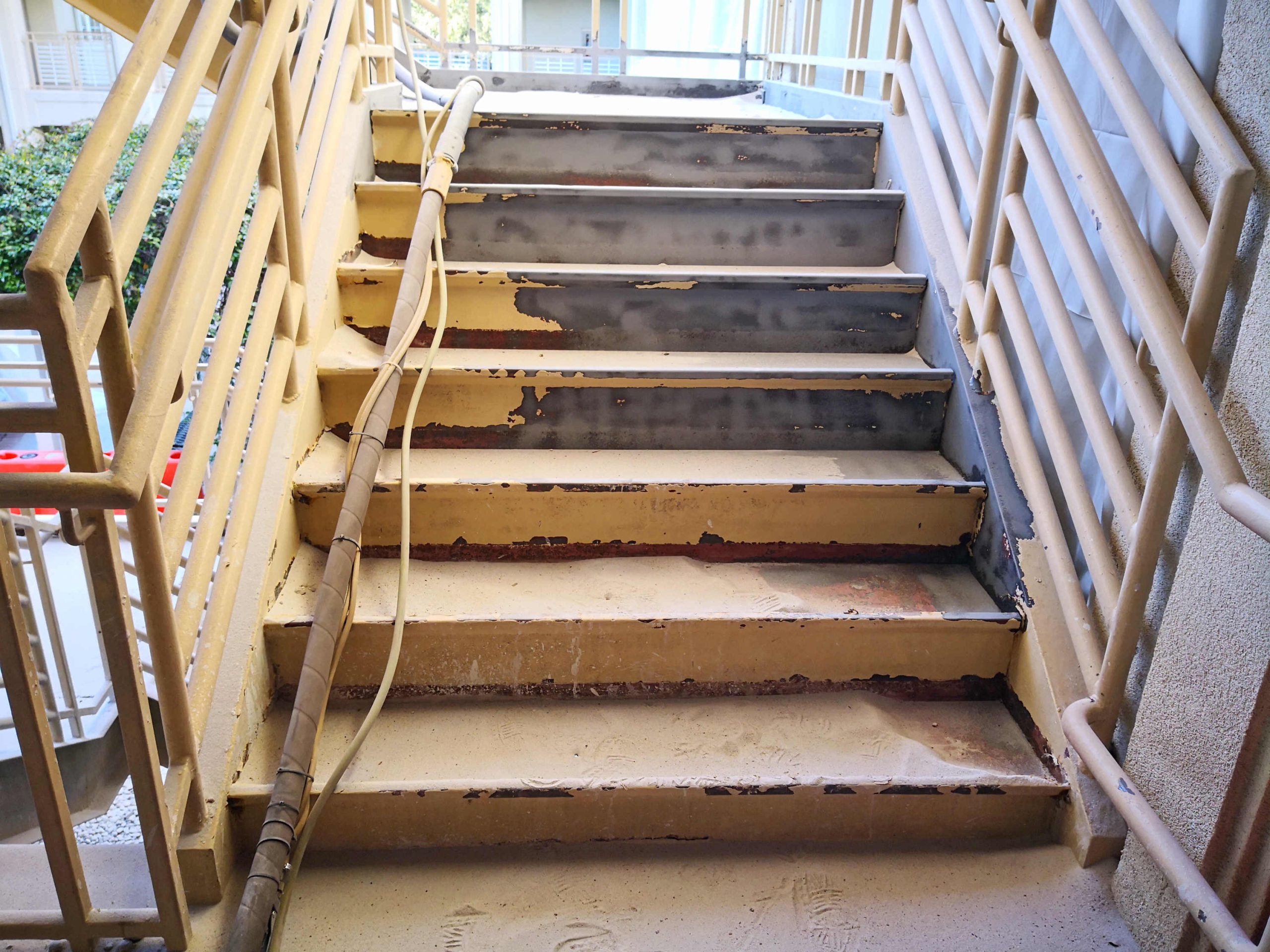 Commercial_steel_staircase_repair_sandblast_paint_removal-09