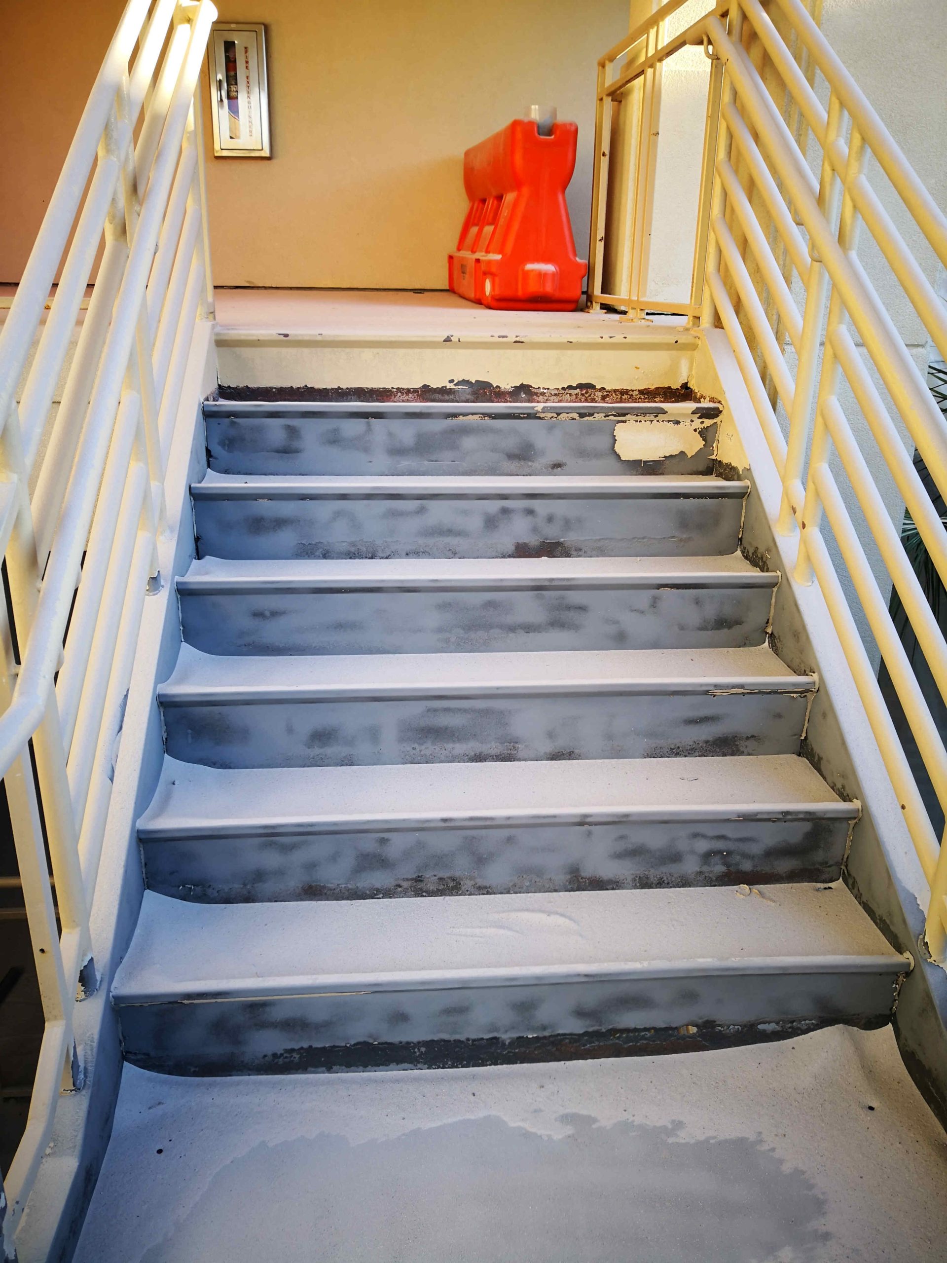 Commercial_steel_staircase_repair_sandblast_paint_removal-11