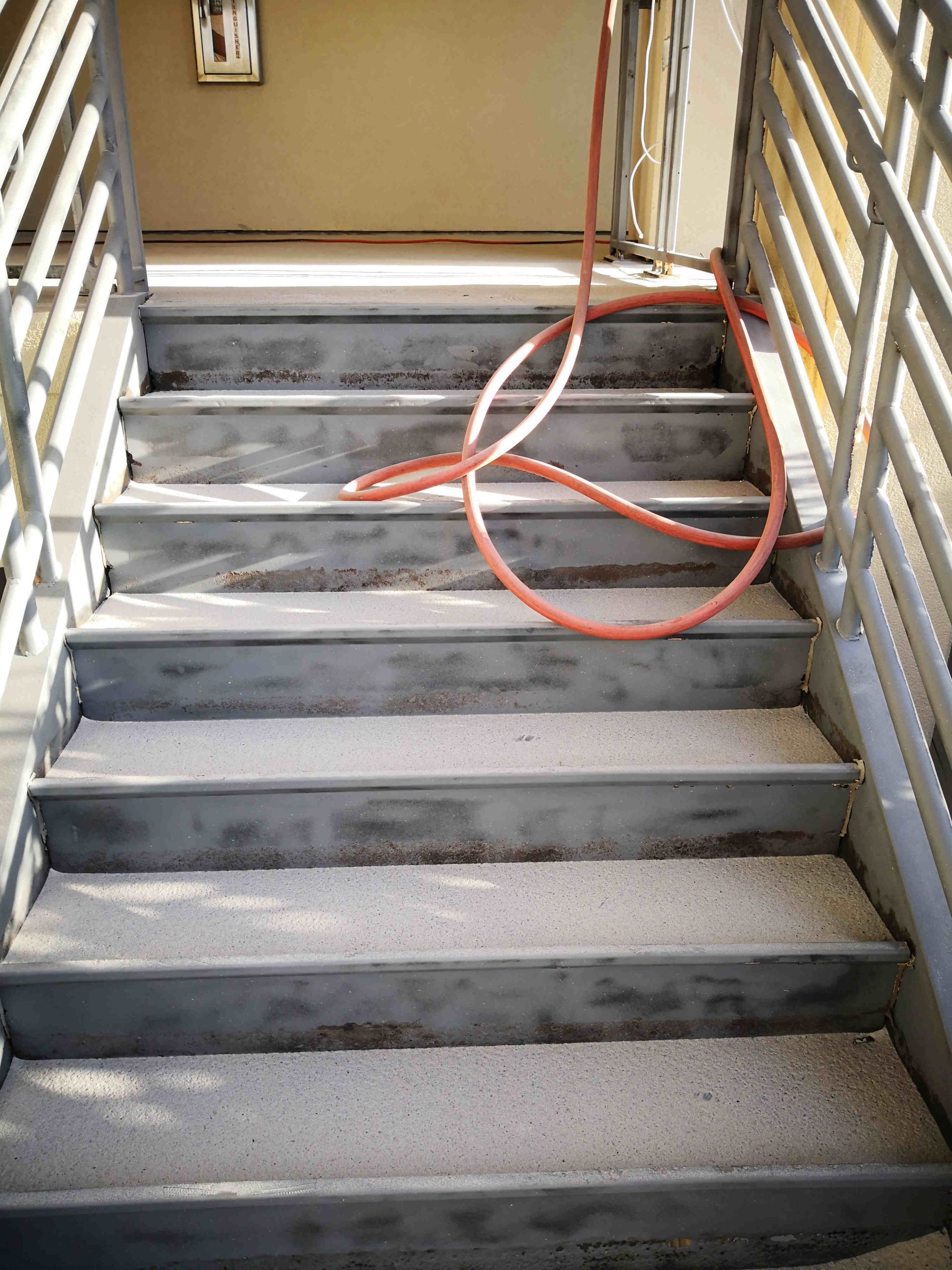 Commercial_steel_staircase_repair_sandblast_paint_removal-13